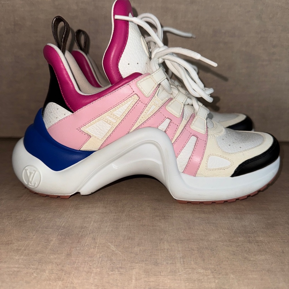 Women's Pink and White Sneakers